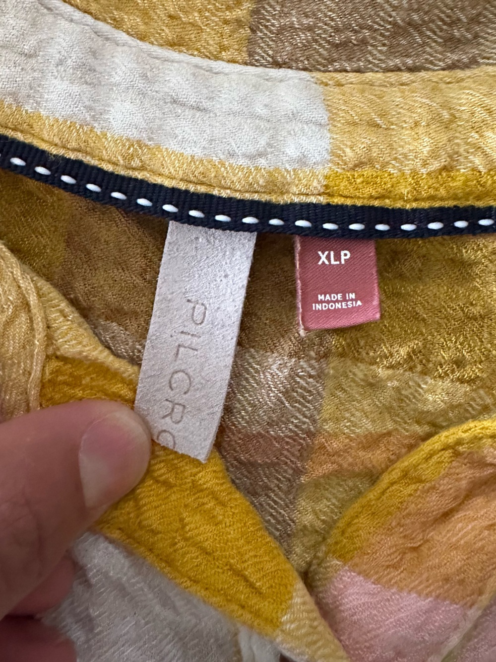 Pilcro Yellow Plaid Button-Down Shirt Size XLP - Picture 5 of 8